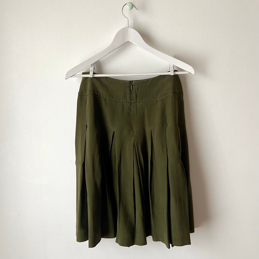 Talbots Collection Pure Silk Green Skirt Size 10 - Picture 2 of 5